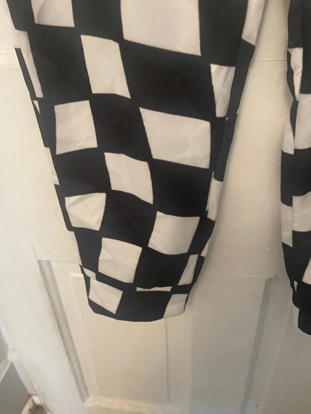 Black and White Checkerboard Jogger Pants - Picture 5 of 7
